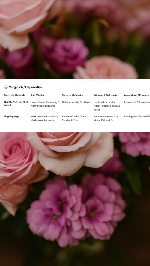 Nail up / lift up vs Nagelspange -Vergleich & Erklärung
